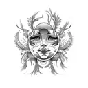 Gemini wildflowers savage tattoo design idea