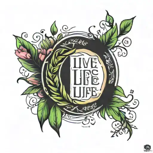 Laurel Wreath with the quote "Live a life you will remember" in the inner borders tattoo design idea