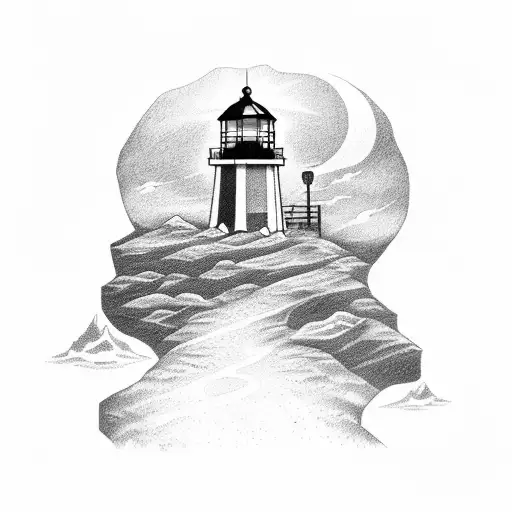 Lighthouse, alone, lonely, sad tattoo design idea