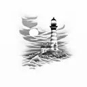 Lighthouse, alone, lonely, sad tattoo design idea