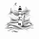 Lighthouse, alone, lonely, sad tattoo design idea