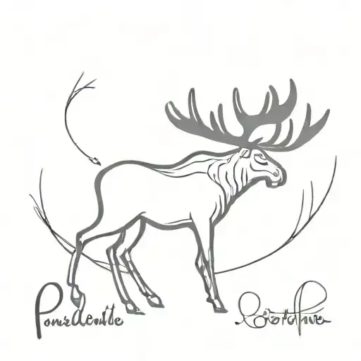 moose antlers tattoo design idea