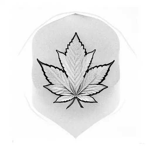 A cannabis leaf with the Toronto skyline incorporated into the design tattoo design idea