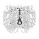 symbol for breathe with words "All for Him" in cursive tattoo design idea