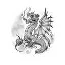 Dragon and Phoenix  tattoo design idea
