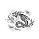 Dragon and Phoenix  tattoo design idea