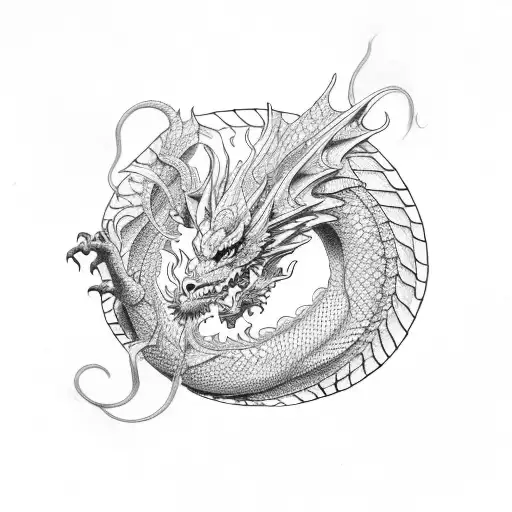 Dragon Gemini anxiety tattoo design idea