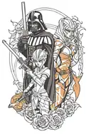 Darth vader and Ahsoka Tano tattoo design idea