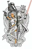 Darth vader and Ahsoka Tano tattoo design idea