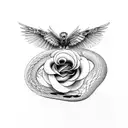 hawk being pearced while eating snake while eating insect tattoo design idea