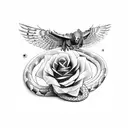 hawk being pearced while eating snake while eating insect tattoo design idea