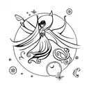 simple fairy flying tattoo design idea