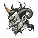 funny face tattoo design idea