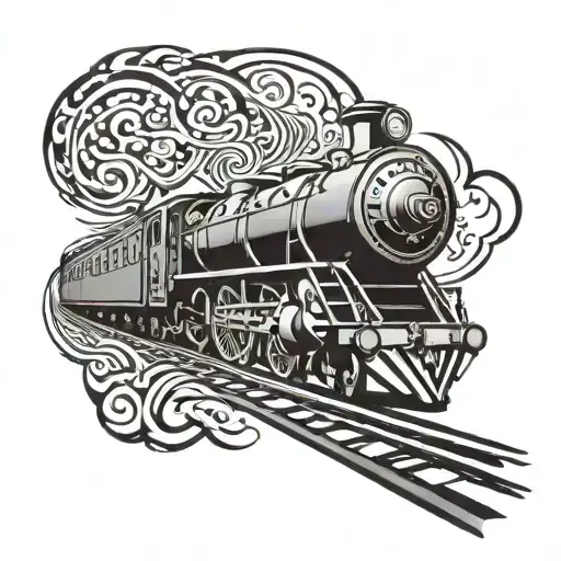Hogwarts Express Train on winding track tattoo design idea