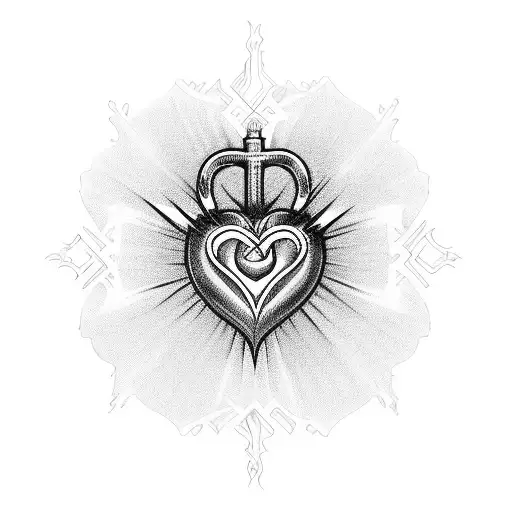 Sacred Heart Tattoo - Realistic Temporary Tattoos