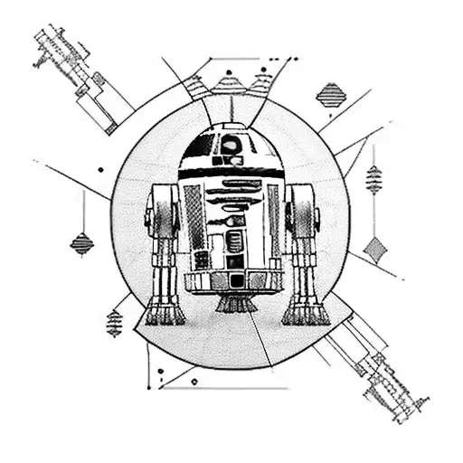 A cybernetic arm inspired by Star Wars and Fifth Element tattoo design idea