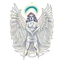 half angel half devil tattoo design idea