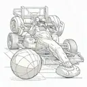 A detailed tattoo of a formula one car, basketball hoop, and boxing gloves in a sketch style, capturing the essence of the client's favorite sports tattoo design idea