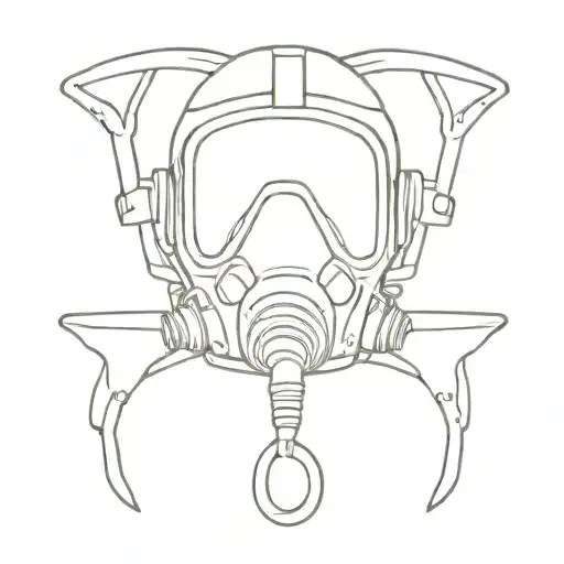 non-rebreather oxygen mask like in airplanes tattoo design idea