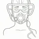 non-rebreather oxygen mask like in airplanes tattoo design idea
