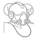 non-rebreather oxygen mask like in airplanes tattoo design idea