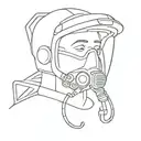 non-rebreather oxygen mask like in airplanes tattoo design idea