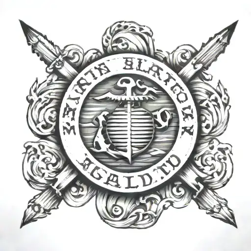 Marine tattoo design idea