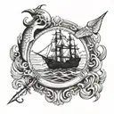 Marine tattoo design idea