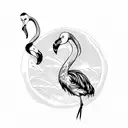 Flamingo tattoo design idea