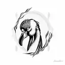 Flamingo tattoo design idea