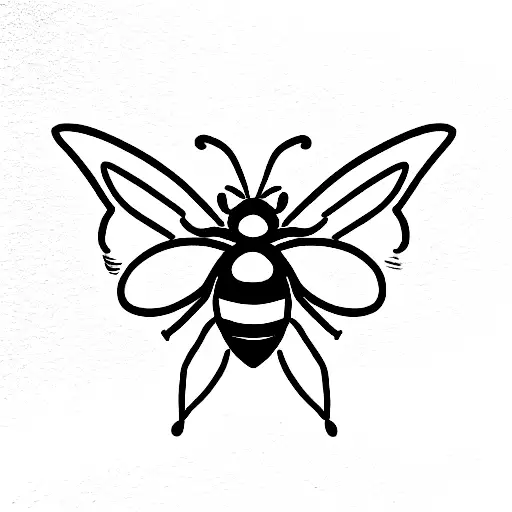 bee with question mark in wings tattoo design idea