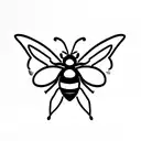 bee with question mark in wings tattoo design idea