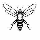 bee with question mark in wings tattoo design idea