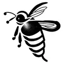 bee with question mark in wings tattoo design idea