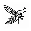 bee with question mark in wings tattoo design idea