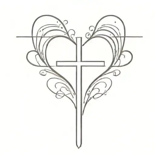 Cross and heart tattoo tattoo design idea