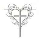 Cross and heart tattoo tattoo design idea