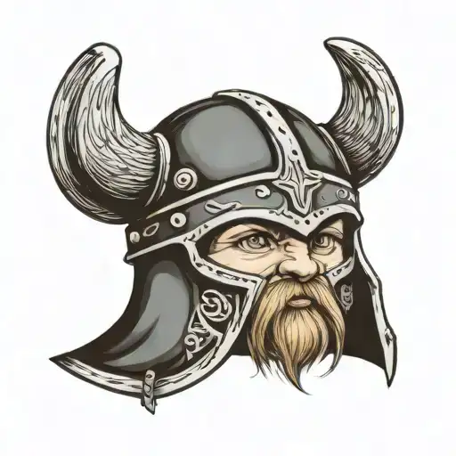 baby boy Viking helmet with a sword tattoo design idea