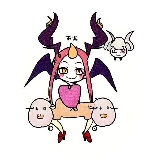 cute baphomet tattoo design idea