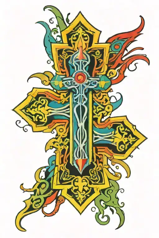 orthodox ethiopian orthodox cross tattoo design idea