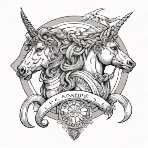 greek style,zodiac female aquaries, zodiac female Sagittarius, zodiac male Aries tattoo design idea