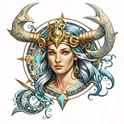 greek style,zodiac female aquaries, zodiac female Sagittarius, zodiac male Aries tattoo design idea