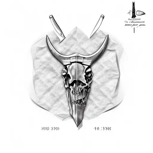 tomahawk steak, rolled up dollar bill  tattoo design idea