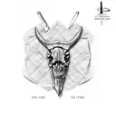 tomahawk steak, rolled up dollar bill  tattoo design idea