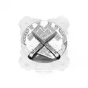 tomahawk steak, rolled up dollar bill  tattoo design idea