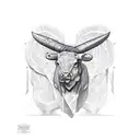 tomahawk steak, rolled up dollar bill  tattoo design idea