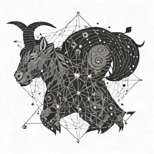 Capricorn constellation tattoo design idea
