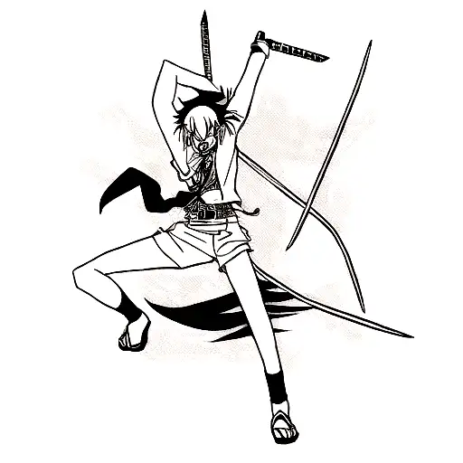 Minato Namikatze tattoo mit kunai black and white  tattoo design idea