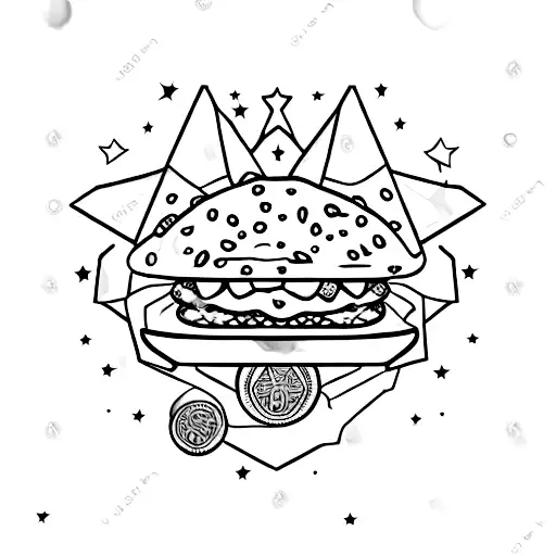 oreo cookie with the filling showing and  with stars and a diamond jewel on the outside tattoo design idea