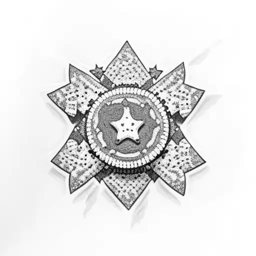 oreo cookie willing the filling showing and  with stars and a diamond jewel on the outside tattoo design idea